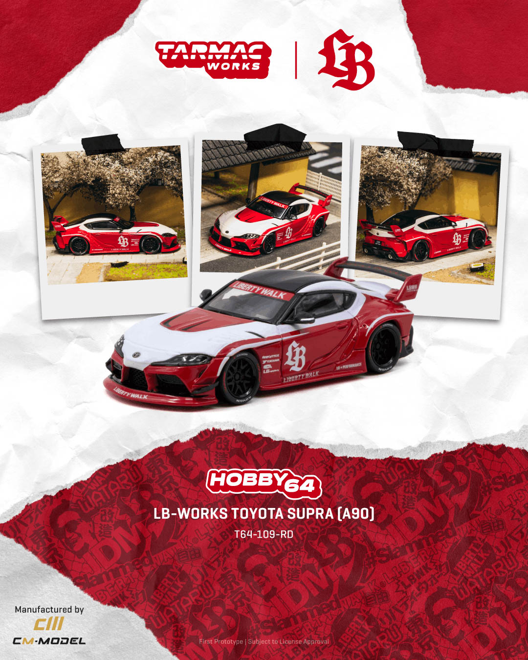Tarmac Works LB-Works Toyota Supra A90 Red Ver Preorder