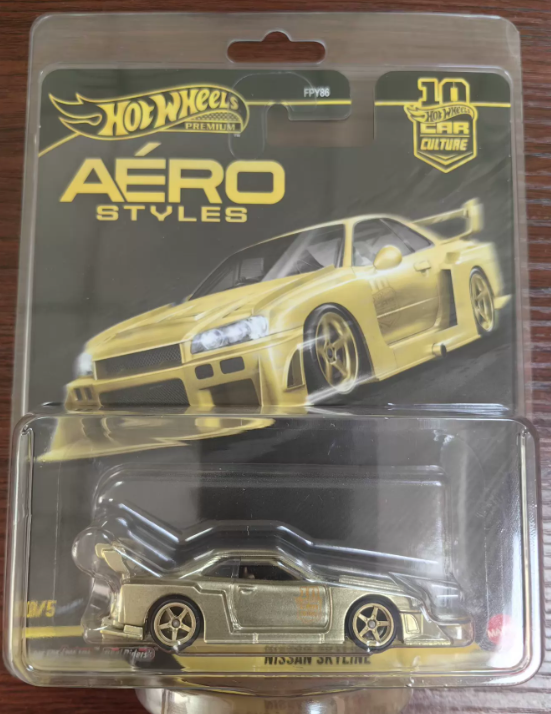 Hot Wheels Premium Aero Styles LB-ER34 Nissan Skyline Gold 0/5 Chase