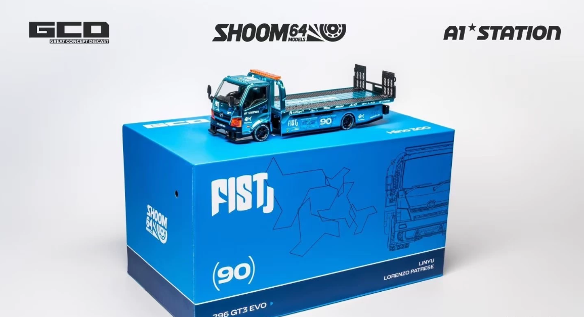 GCD 1/64 Fuso Super Great Hino 300 FIST Luminous Blue Set Foshan