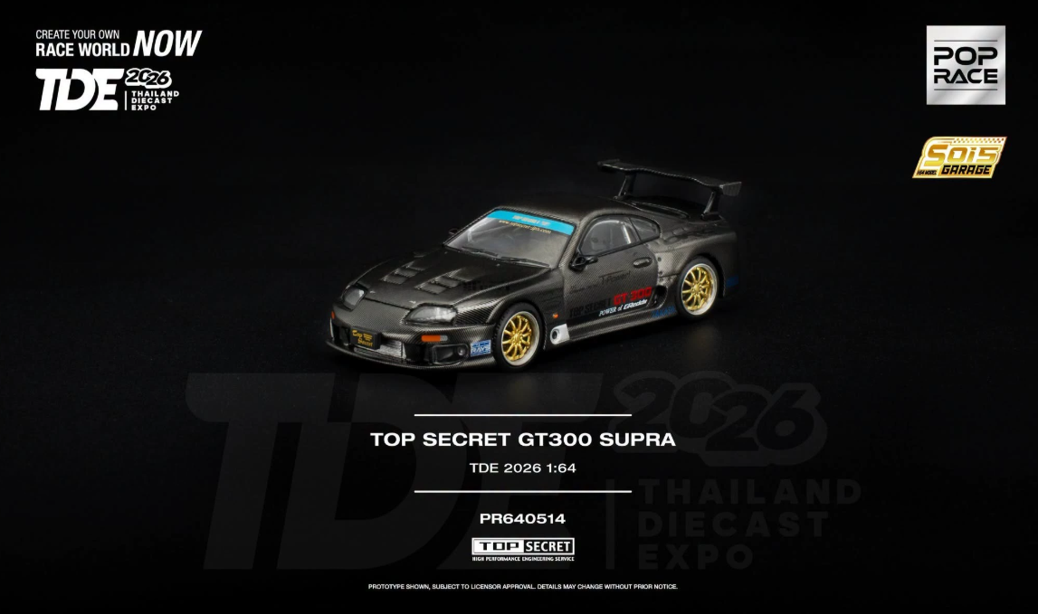 Pop Race PR64-514 1/64 Top Secret GT300 Supra TDE 2026 Show