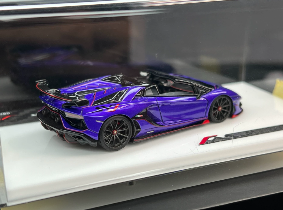 TARDIS x EDM 1/64 Lamborghini Aventador SVJ Roadster Purple