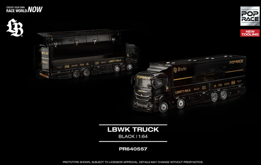 POP RACE 1:64 LBWK Transport Truck Black Preorder