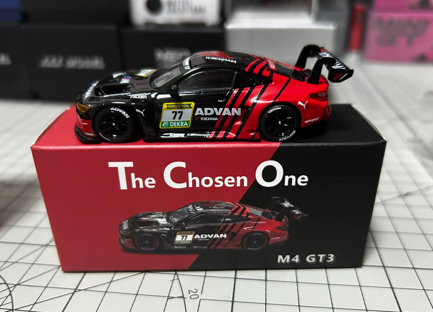 The Chosen One 1/64 BMW M4 GT3 ADVAN Black/Red Alloy Model