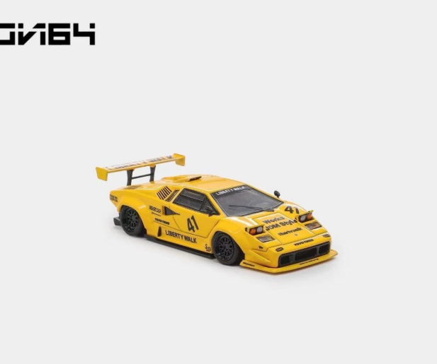 Vision64 1/64 Lamborghini Countach LP500 LB-Works Widebody Yellow