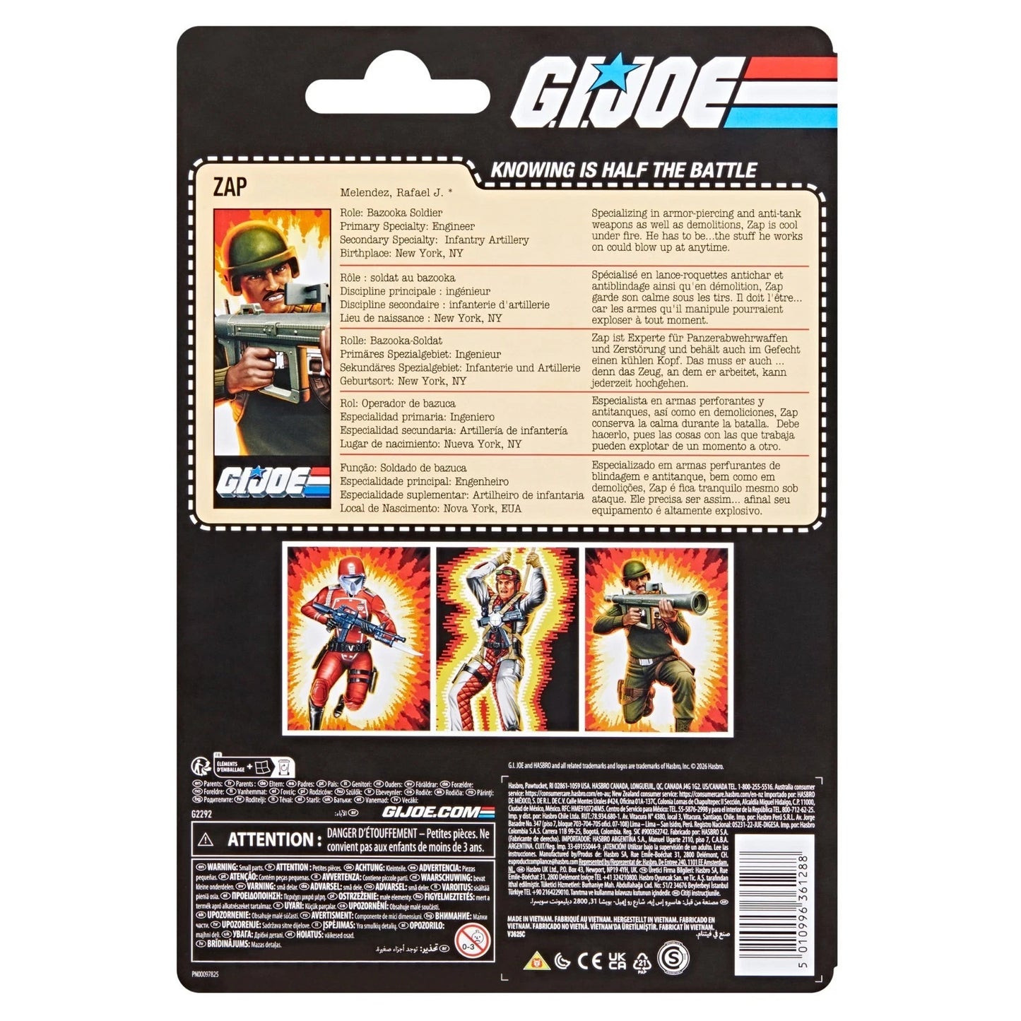GI Joe Classified Retro Rafael “Zap” Melendez Figure Hasbro 6in New
