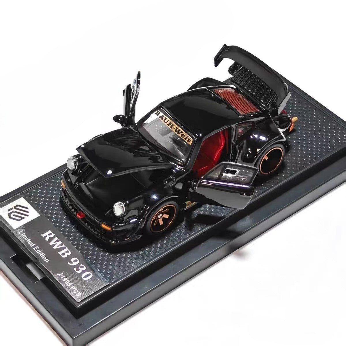 FG Model RWB 930 Porsche Black Full Open 1/64 Diecast Car New