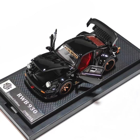 FG Model RWB 930 Porsche Black Full Open 1/64 Diecast Car New
