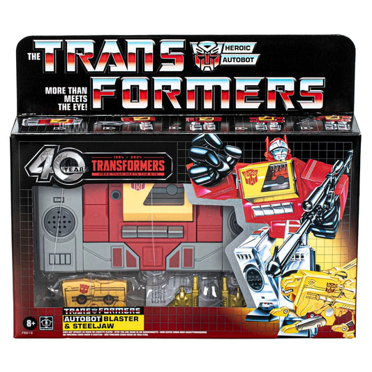 Transformers G1 Autobot Blaster & Steeljaw 40th Anniversary Reissue NEW Hasbro