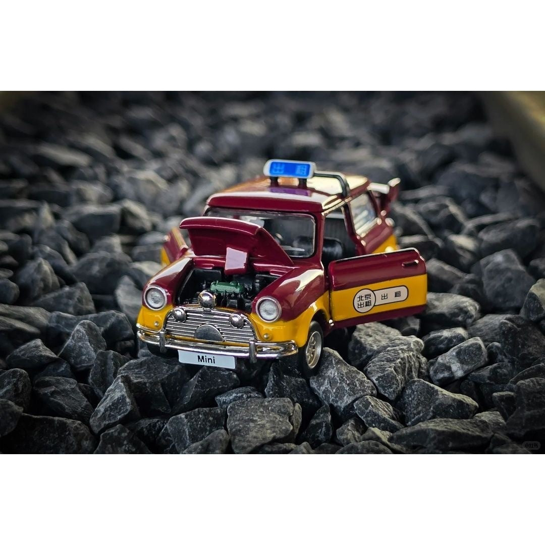 Tiny Mini Cooper Taxi 1/64 Diecast Model Car Classic UK City Cab