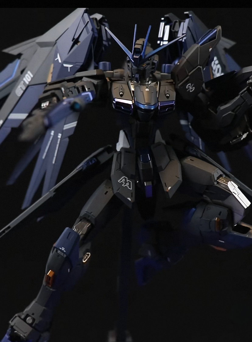 MG 1/100 Freedom Gundam Dark Blue Custom Painted Model Kit Completed