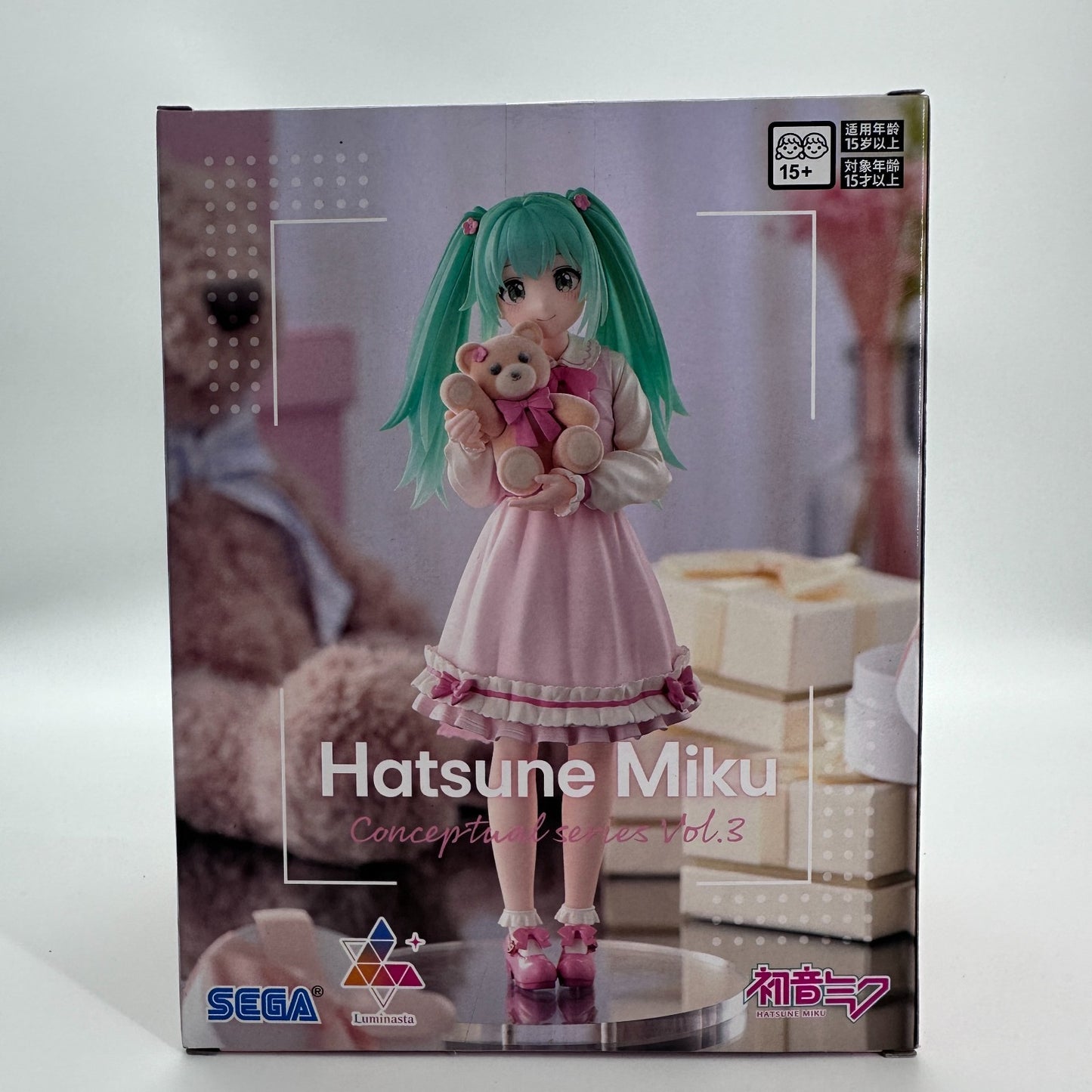 Hatsune Miku Conceptual Series Vol.3 Luminasta SEGA Figure with Teddy Bear New
