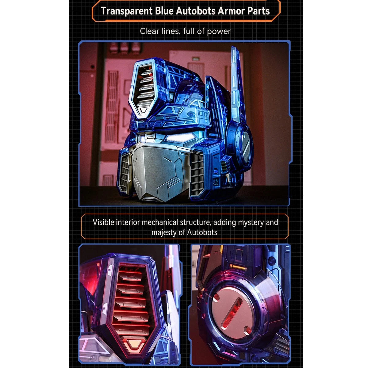 Transformers G1 Optimus Prime Wearable Helmet LED Voice Control Electronic Mask