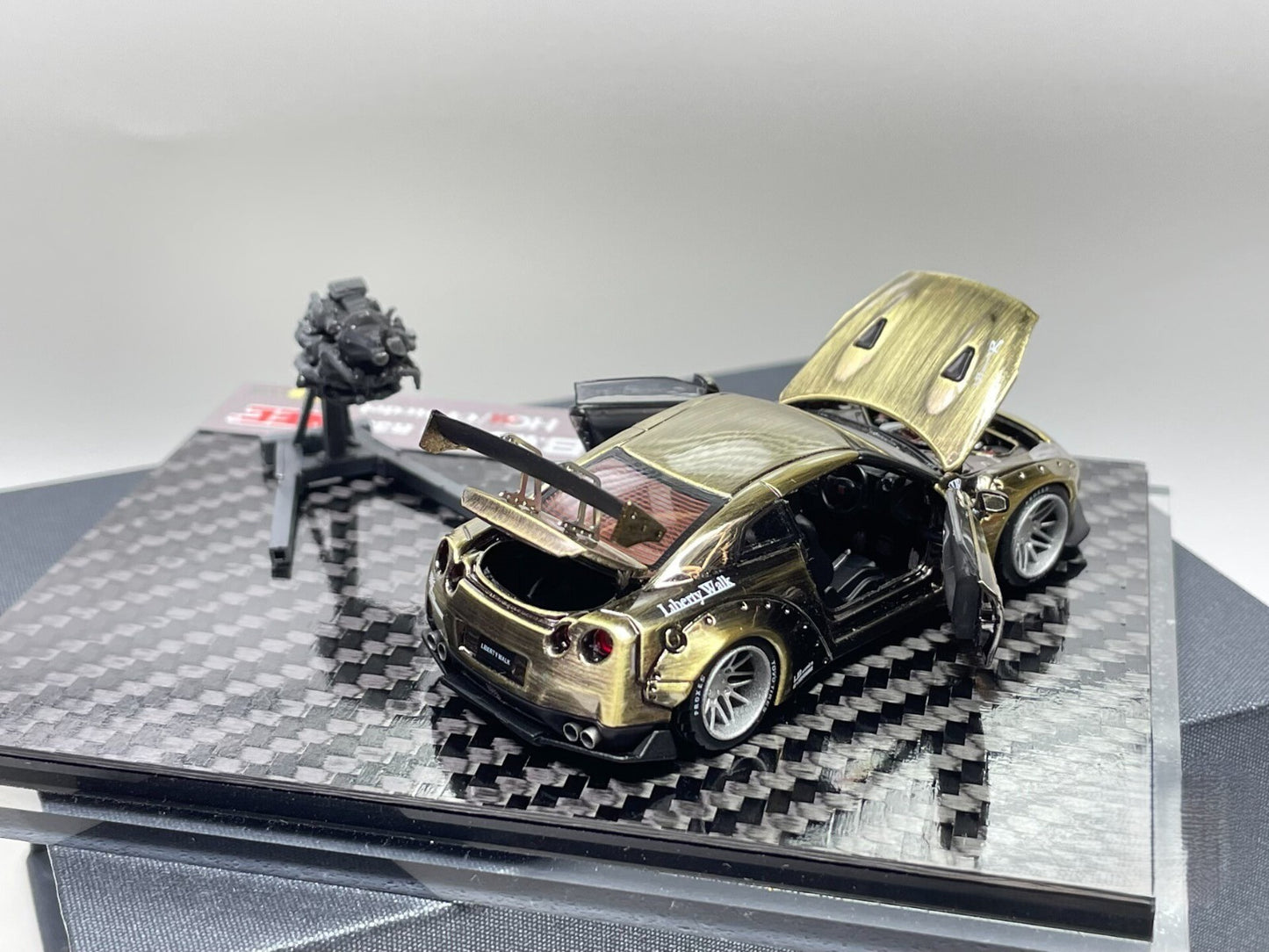 LB Works R35 GT-R Gold Chrome 1/64 Full Opening Diecast Model Limited 100