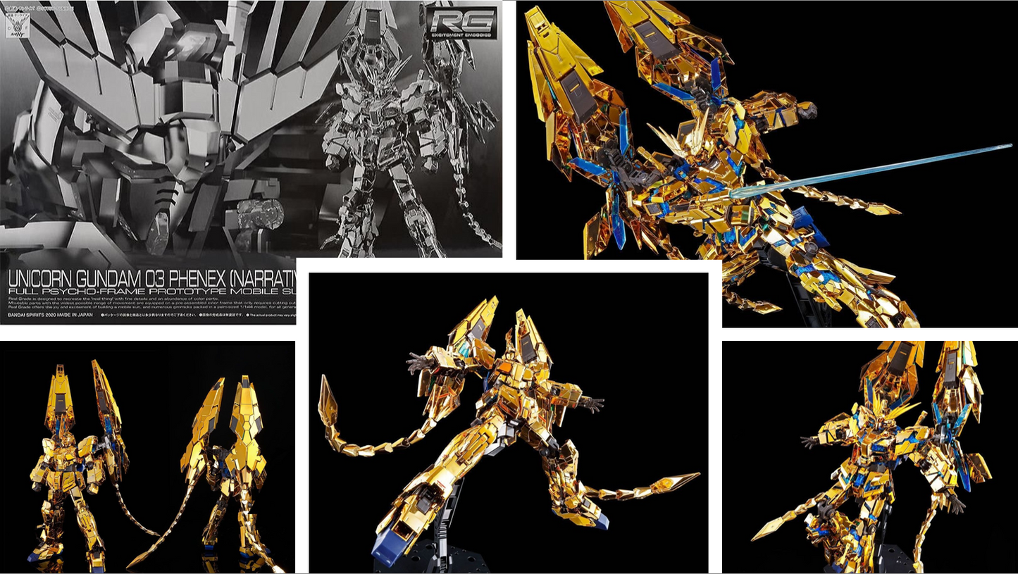 RG Unicorn Gundam 03 Phenex (Narrative Ver.) | Bandai Spirits 1/144 Gold Plated