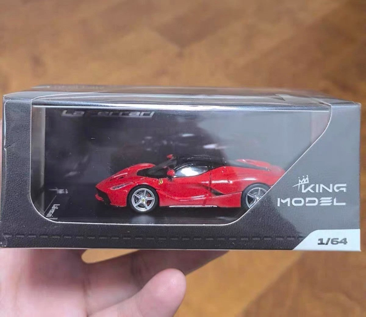 King Model 1/64 Ferrari LaFerrari Red Hardtop Silver Wheels Diecast Rare