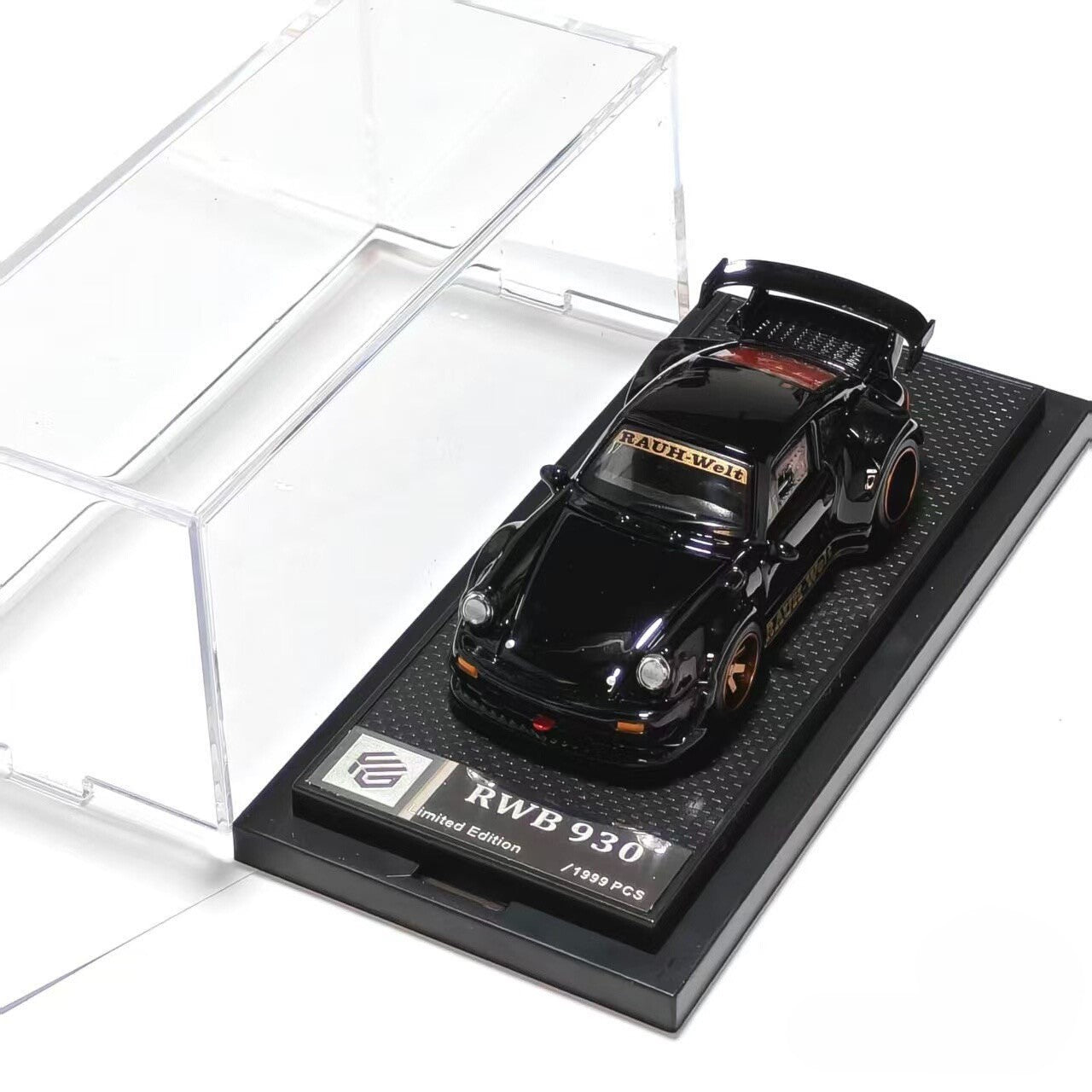 FG Model RWB 930 Porsche Black Full Open 1/64 Diecast Car New