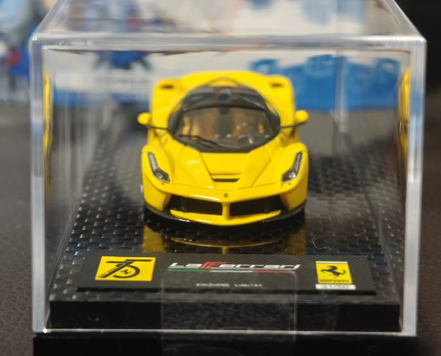 DMH 1/64 Ferrari LaFerrari Yellow Limited 50 Carbon Base Rare