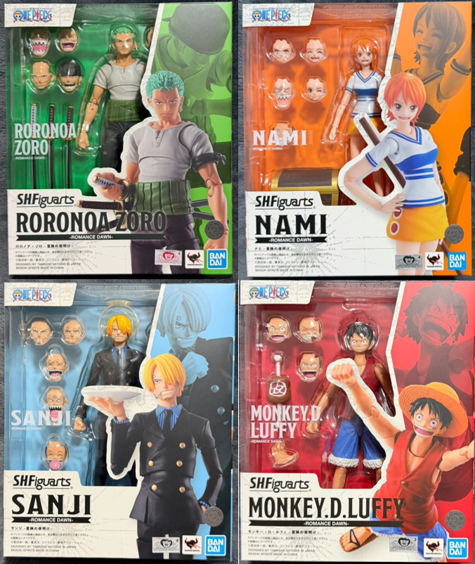 S.H.Figuarts One Piece Romance Dawn Straw Hat Crew Luffy Zoro Sanji Nami SHF Set