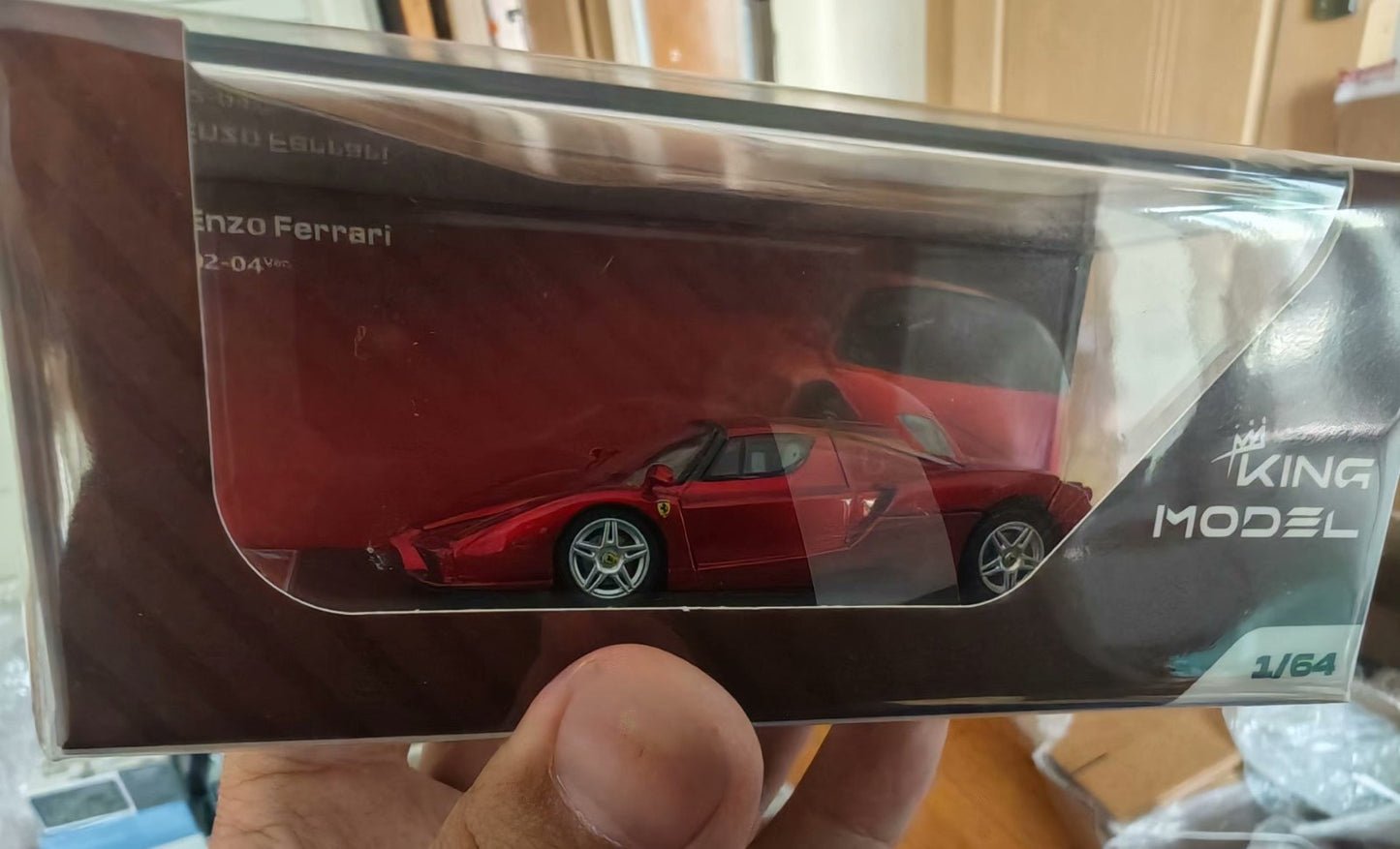 King Model 1/64 Ferrari Enzo Metallic Red Silver Wheels Diecast