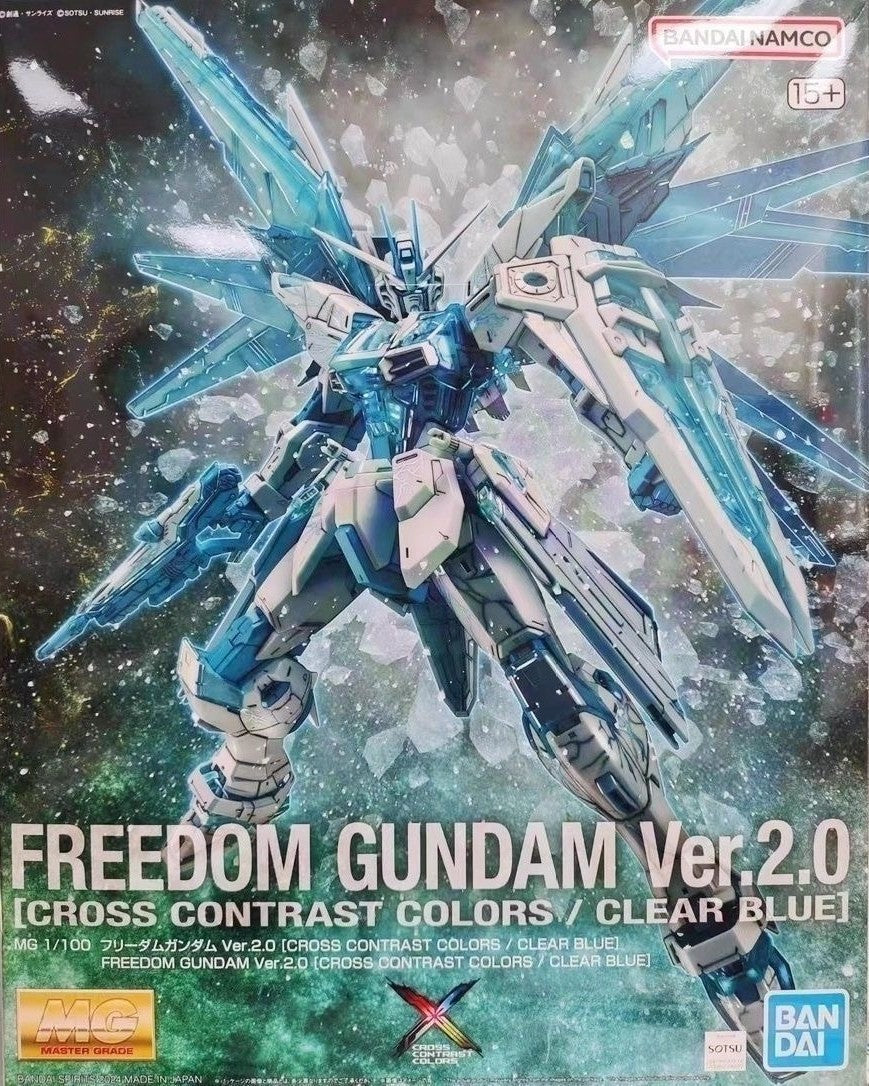 MG 1/100 Freedom Gundam Ver.2.0 Cross Contrast Colors Clear Blue Limited Edition