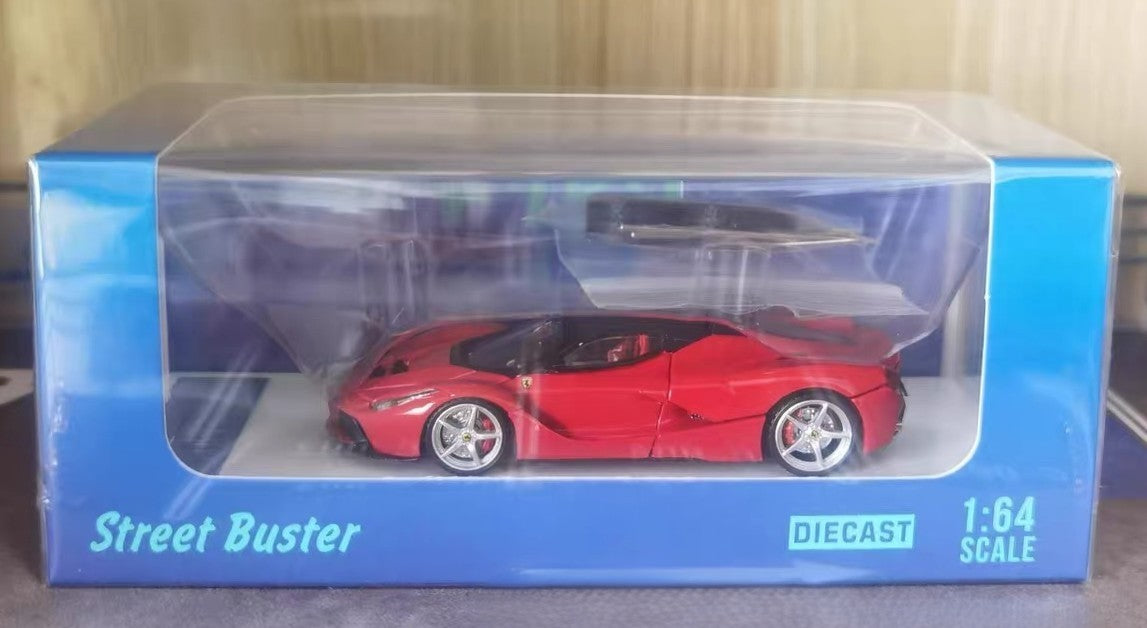 Street Buster 1/64 Ferrari LaFerrari Red Coupe Diecast Opening Hood