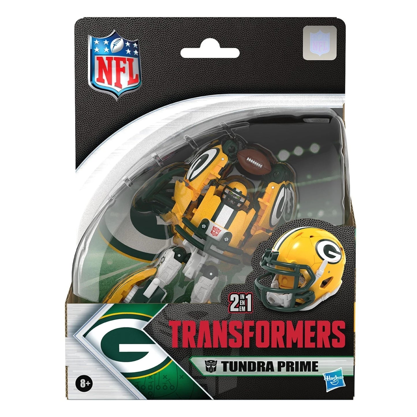 Tundra Prime Packers Transformers NFL Helmet Robot Hasbro Figure New 2-in-1