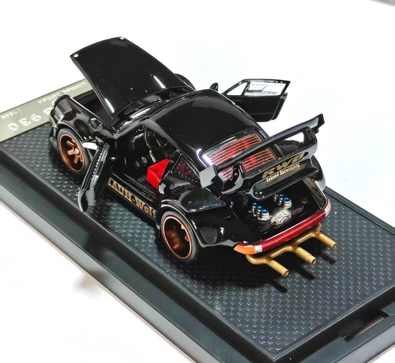 FG Model RWB 930 Porsche Black Full Open 1/64 Diecast Car New