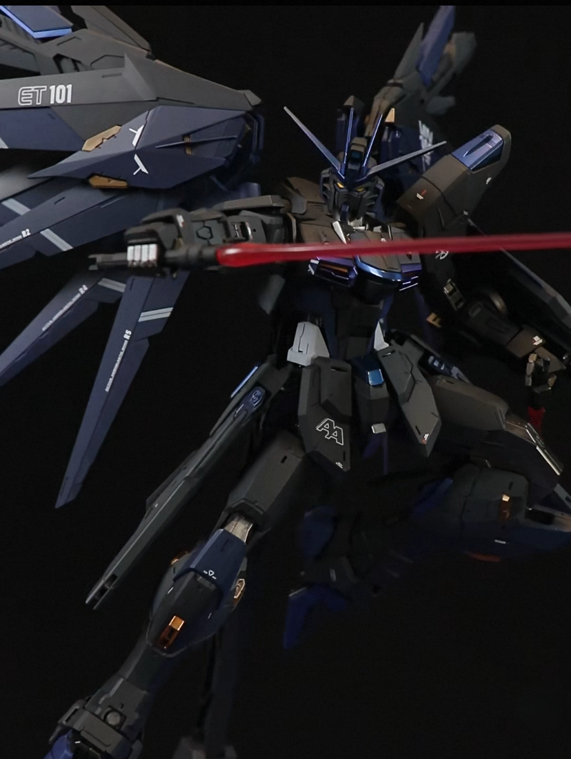 MG 1/100 Freedom Gundam Dark Blue Custom Painted Model Kit Completed