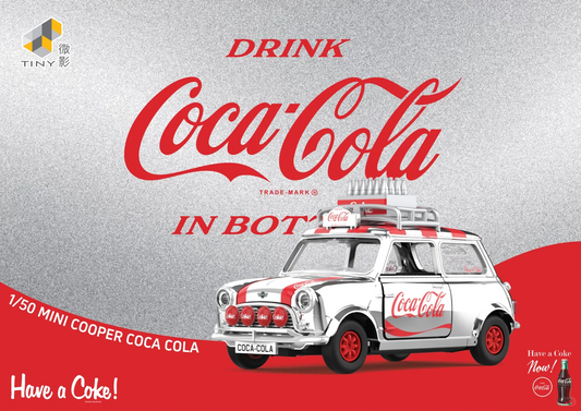 1/50 Mini Cooper Coca Cola Diecast Car Model Classic Coke Collectible