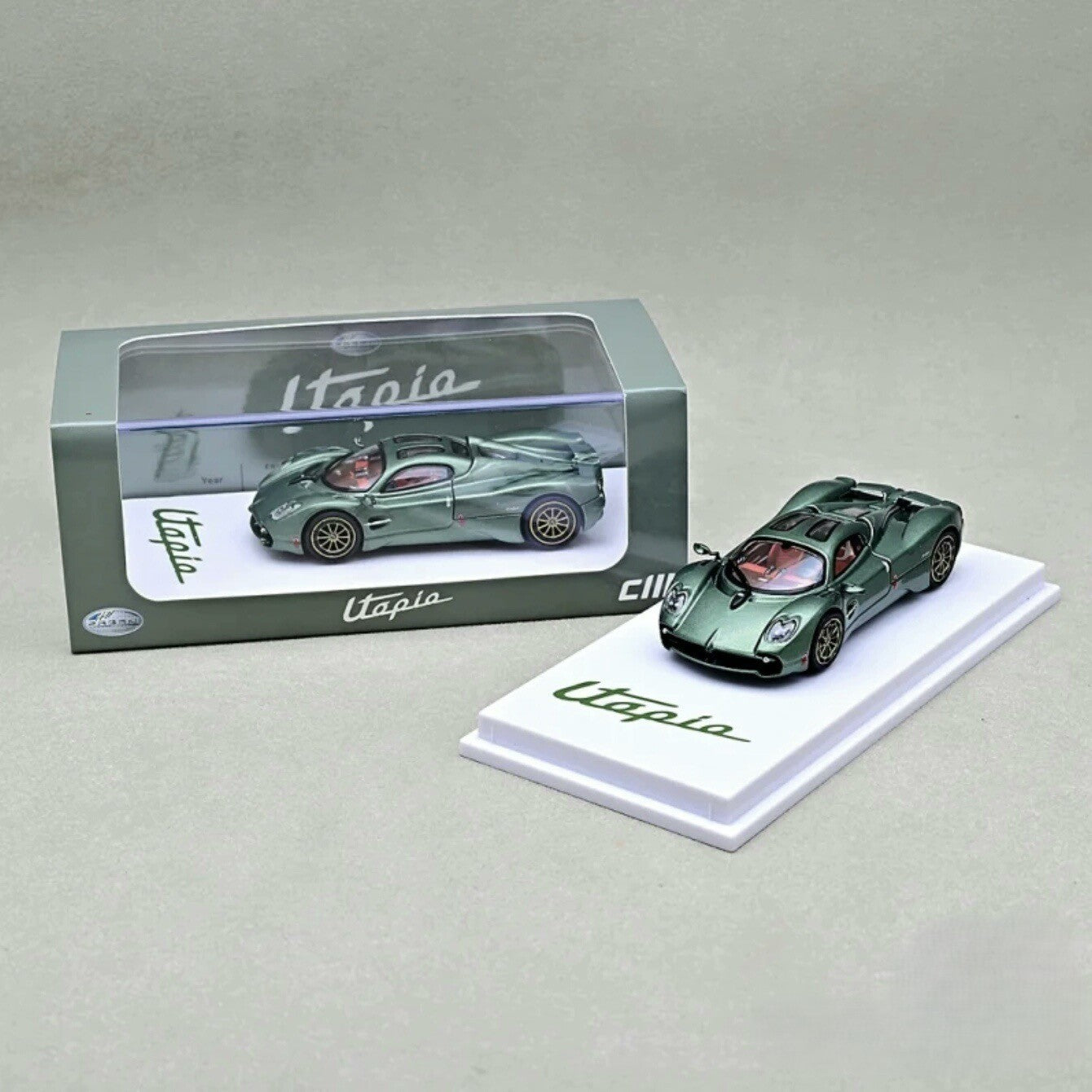 CM Model 1/64 Pagani Utopia Green Opening Engine Diecast Model Car