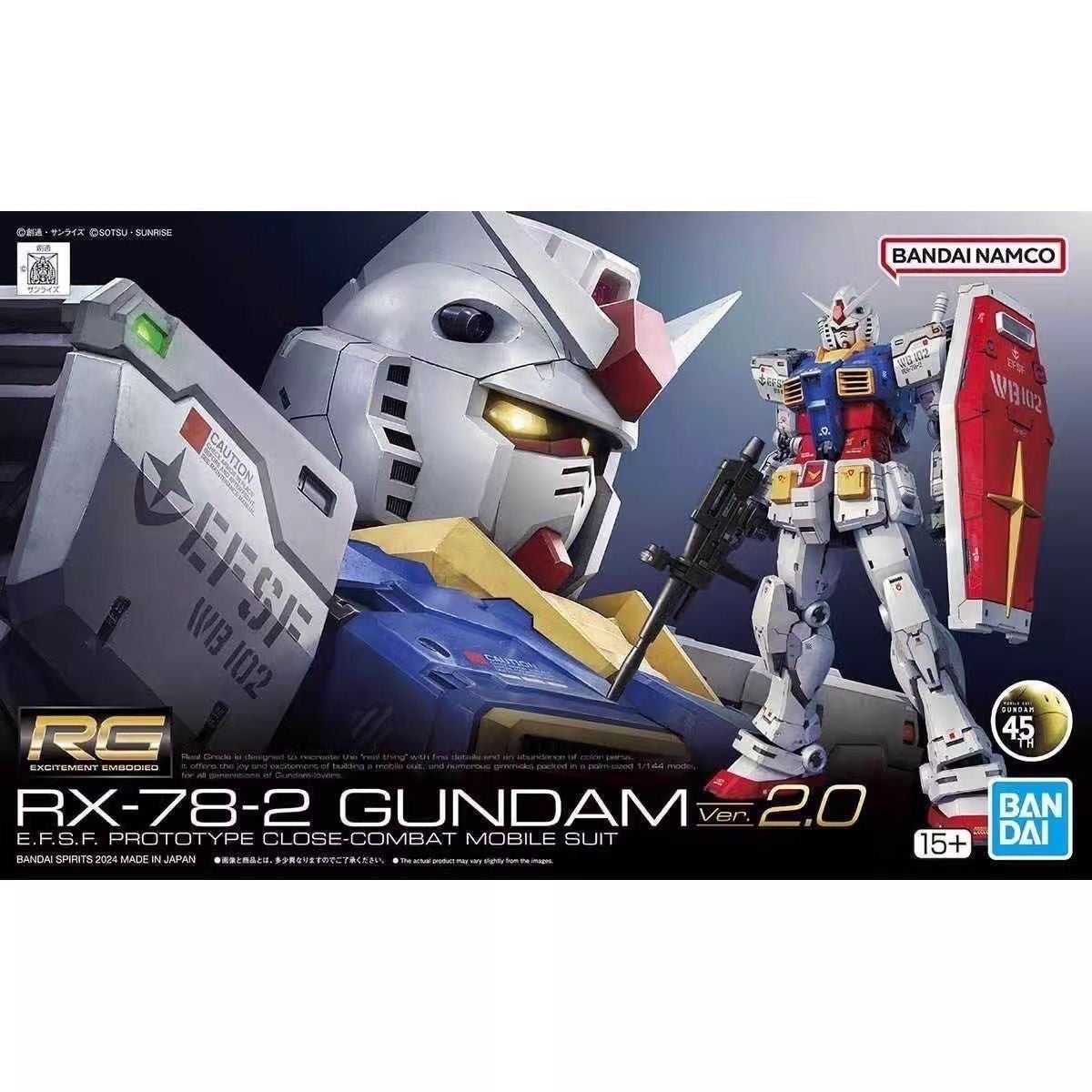 Bandai RG 1/144 RX-78-2 Gundam Ver.2.0 Real Grade Mobile Suit Model Kit New