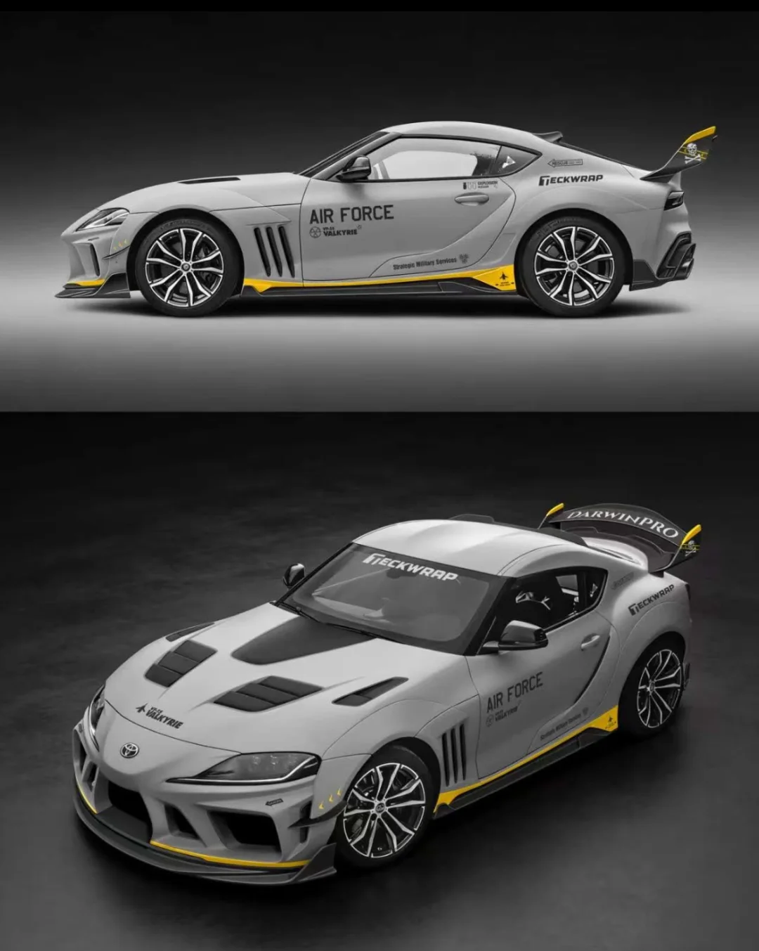 TopArt Toyota Supra DarwinPro Air Force Grey 1/64 Diecast Model Car