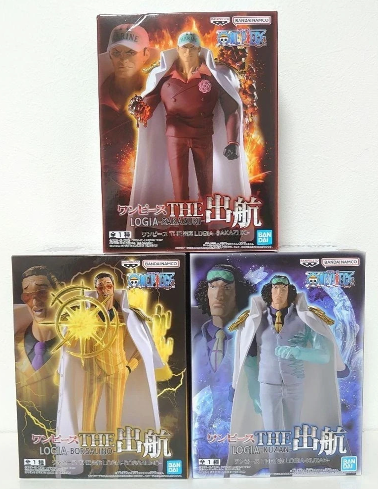 One Piece Logia THE Departure Admiral Set Akainu Aokiji Kizaru Banpresto Figure