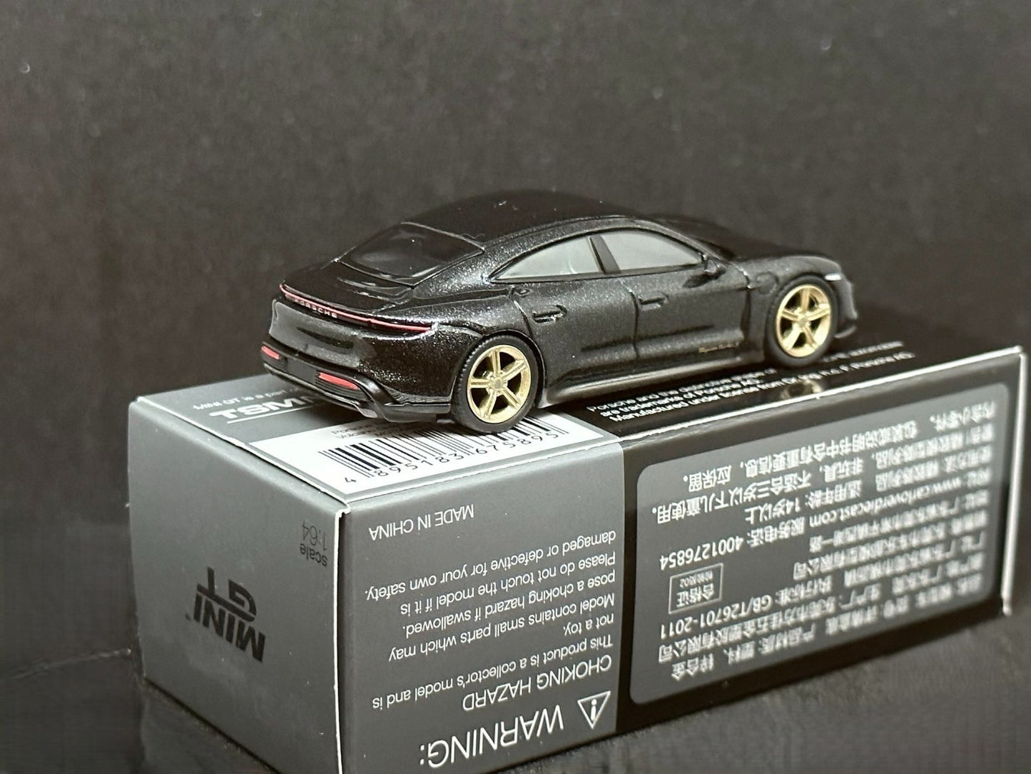 Mini GT 433 Porsche Taycan Turbo S Volcano Grey Metallic 1/64 Diecast Brand New