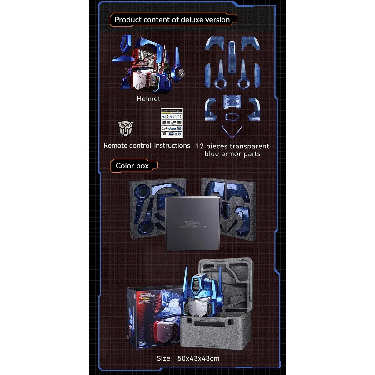 Transformers G1 Optimus Prime Wearable Helmet LED Voice Control Electronic Mask