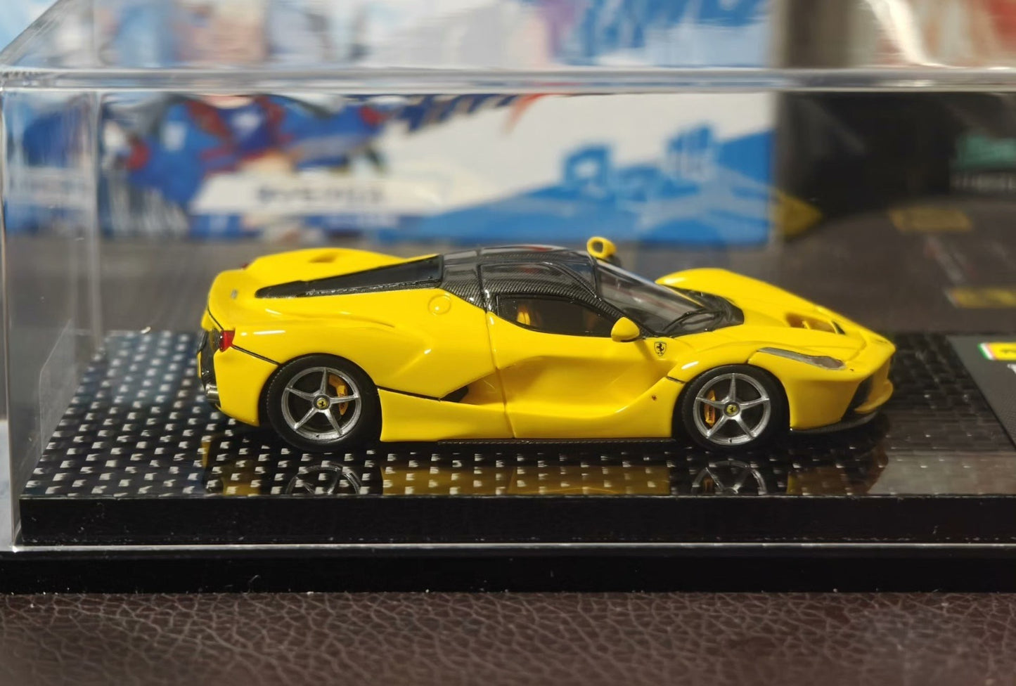 DMH 1/64 Ferrari LaFerrari Yellow Limited 50 Carbon Base Rare