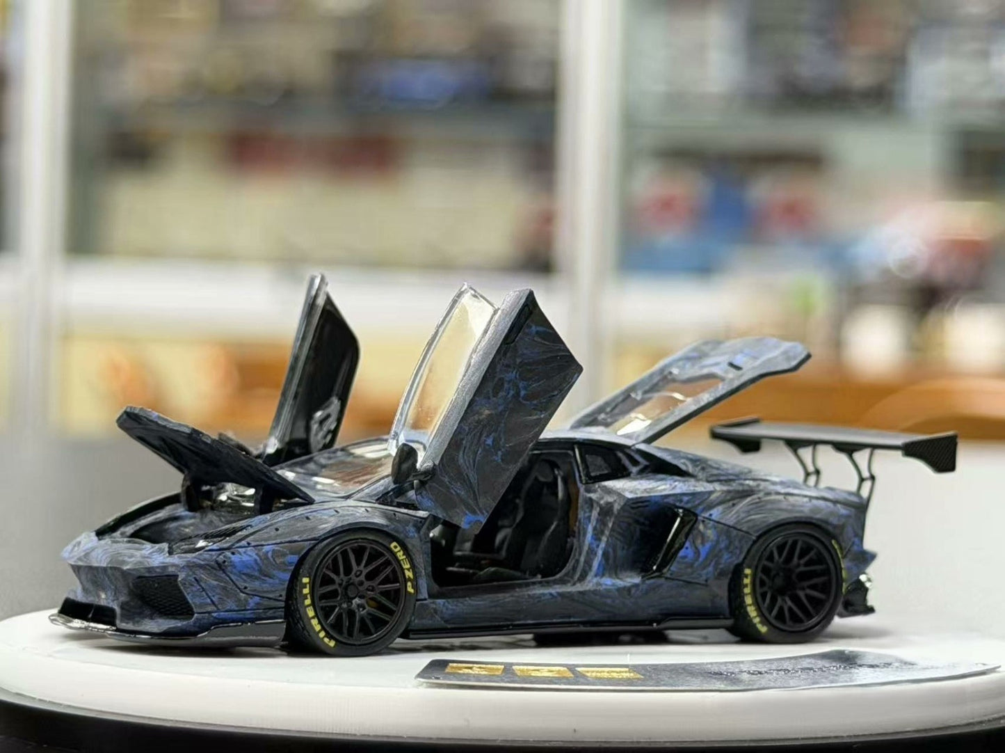PGM 1/64 LB700 Blue Carbon Limited 520pcs Diecast Model Car