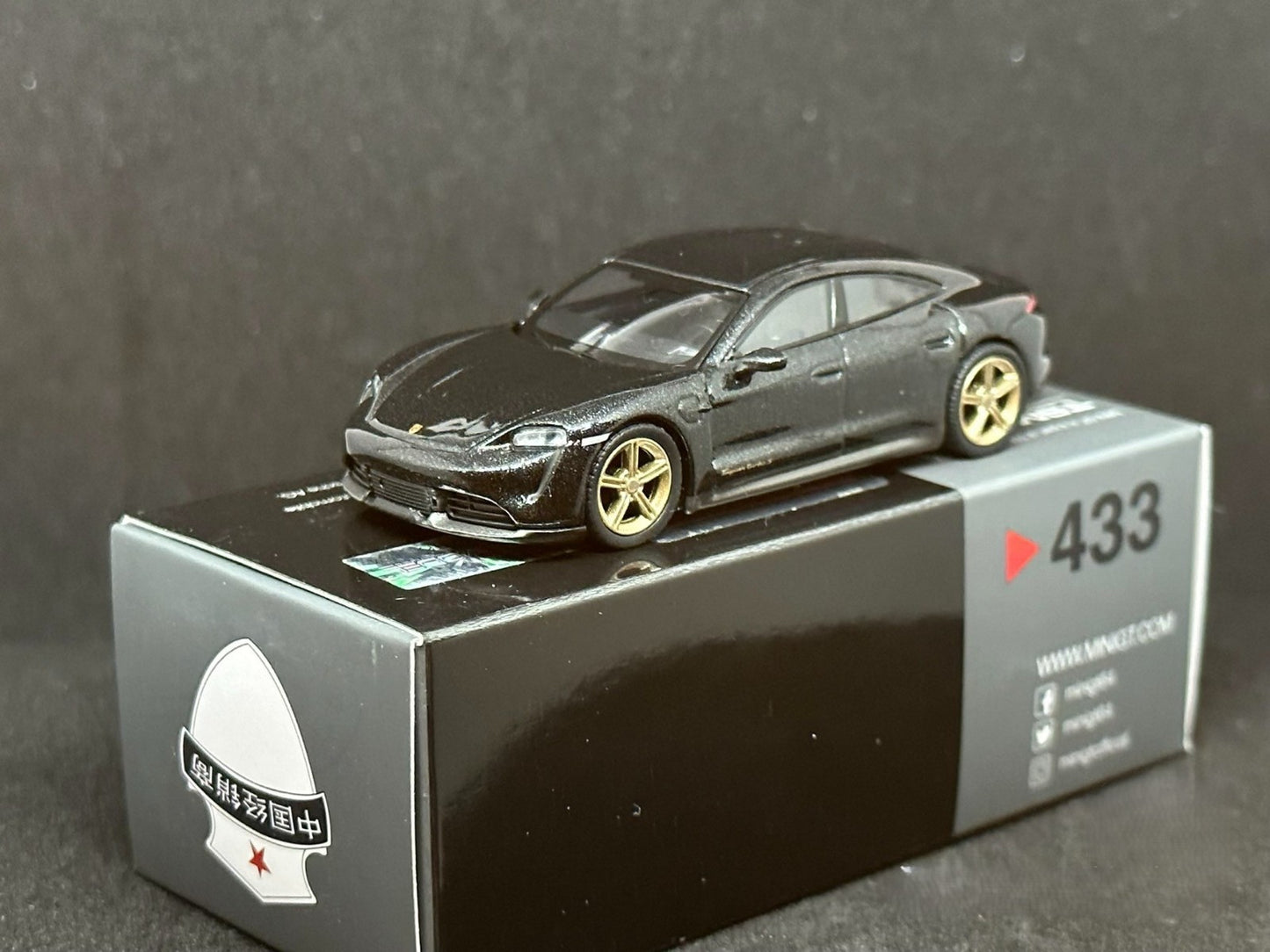 Mini GT 433 Porsche Taycan Turbo S Volcano Grey Metallic 1/64 Diecast Brand New