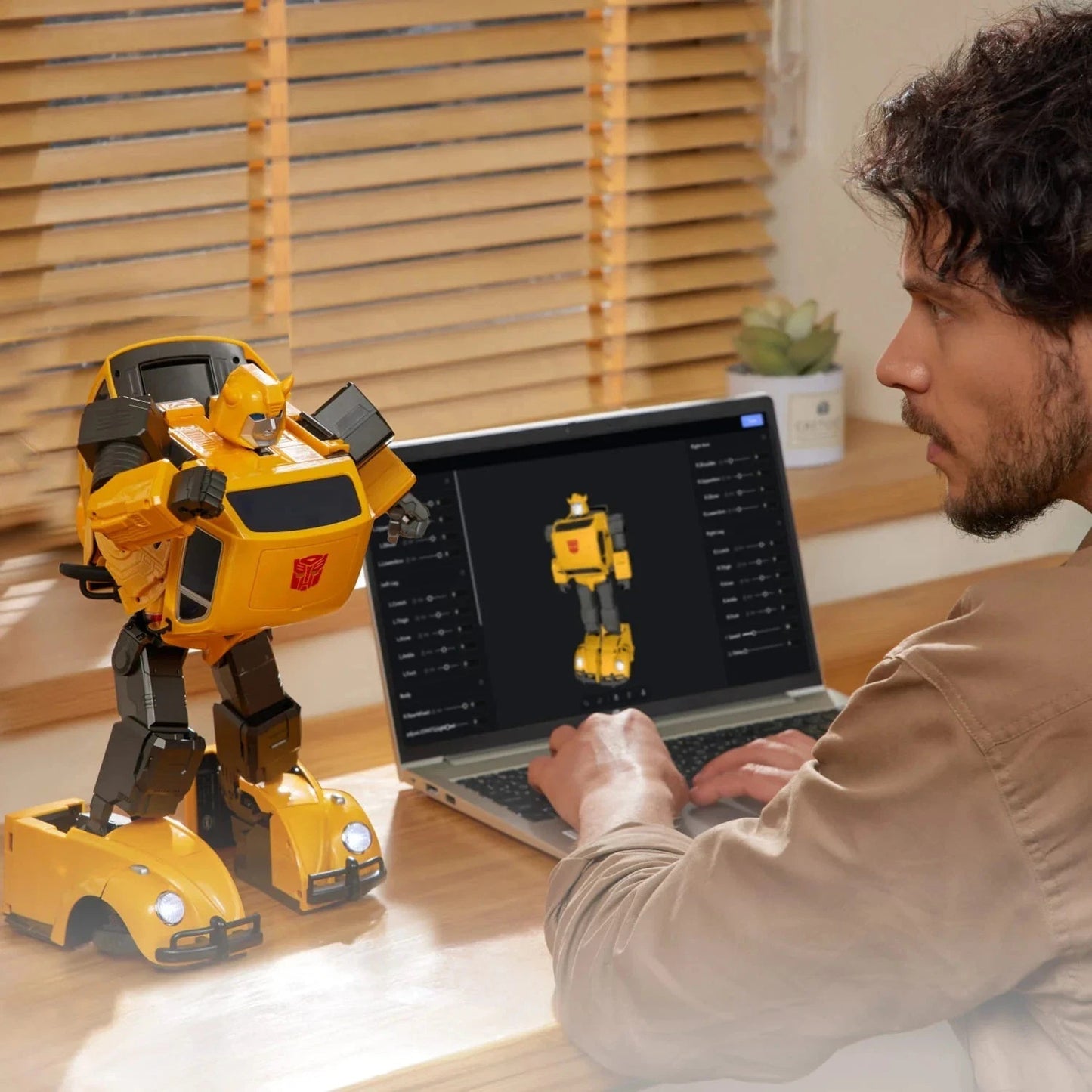Robosen Transformers Flagship Bumblebee Auto-Convert Robot English 100-240V Car