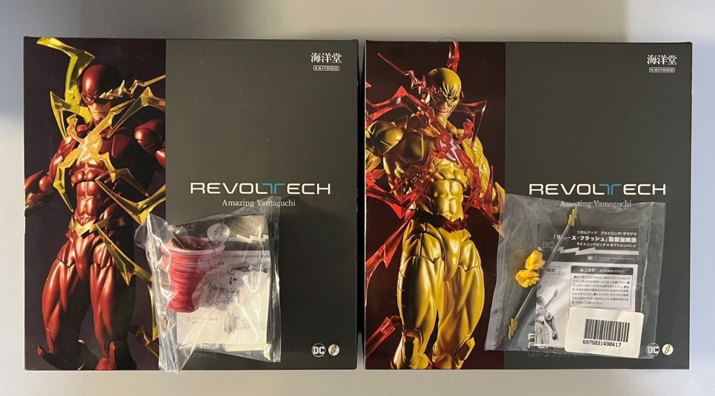 Kaiyodo Revoltech The Flash & Reverse Flash Action Figure Set w/ Bonus