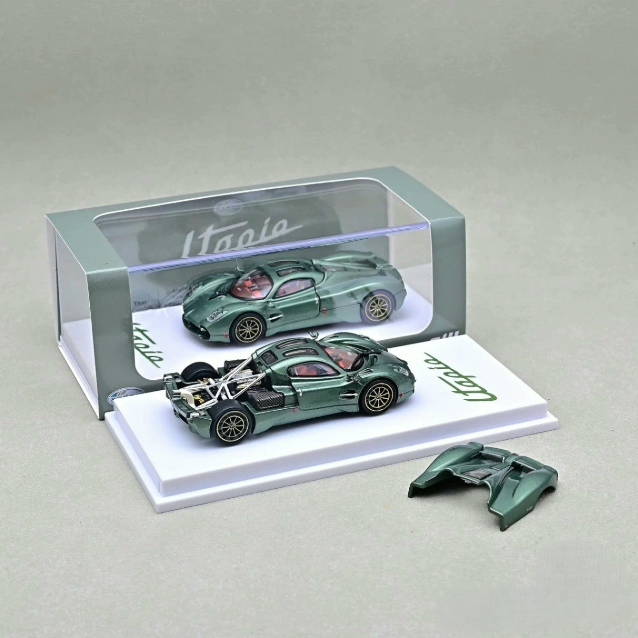 CM Model 1/64 Pagani Utopia Green Opening Engine Diecast Model Car