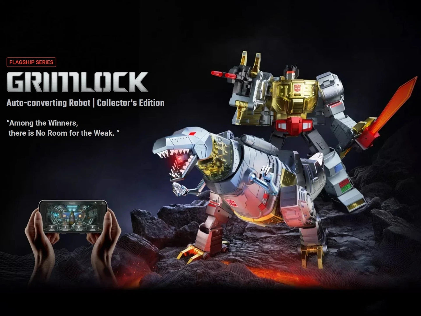 Robosen Transformers Grimlock Auto Converting Robot G1 Dinobot Voice RC