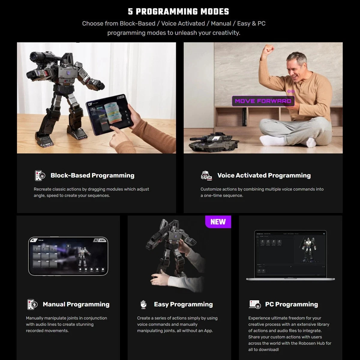 Robosen Transformers Megatron G1 WZTG-SA Flagship Robot Programmable Voice RC