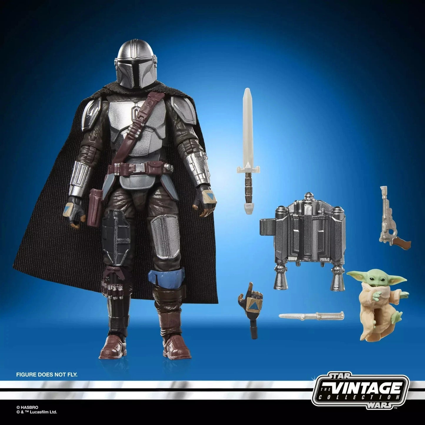 Star Wars VC Mandalorian Grogu Deluxe Kenner Style Carded Figure Hasbro