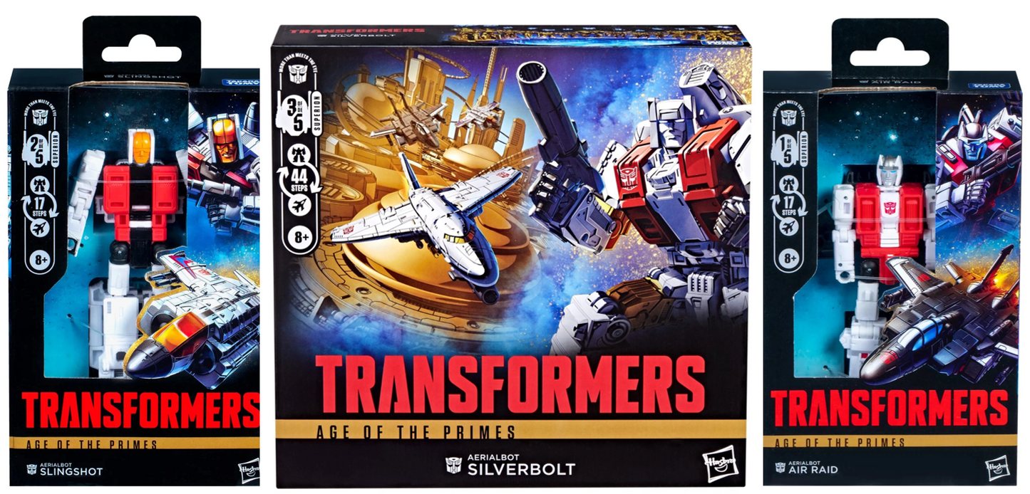 Transformers Aerialbots Set Silverbolt Air Raid Slingshot Age of the Primes NEW
