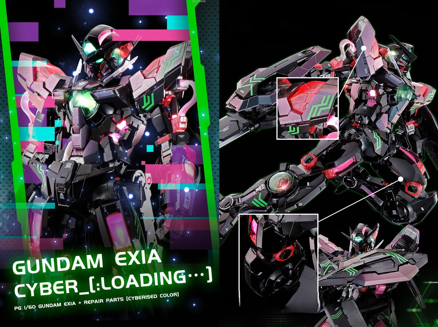 BANDAI PG 1/60 Gundam Exia Repair Parts [Cyberised Color] Perfect Grade Limited