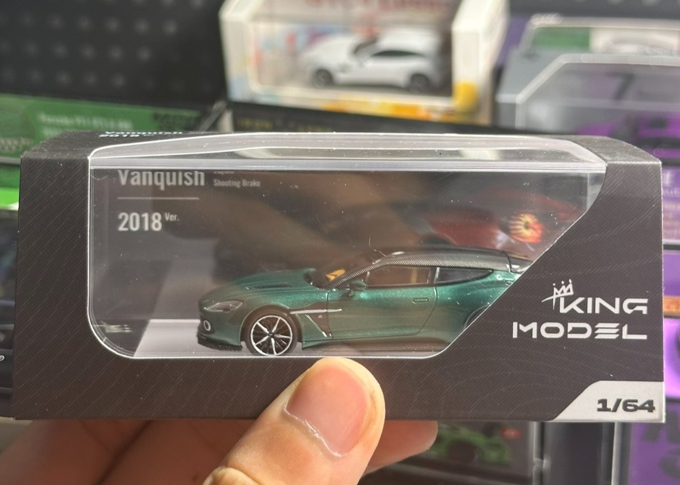 King Model Aston Martin Vanquish Zagato Green 1/64 Diecast