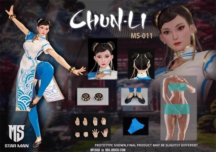1/6 Chun-Li Street Fighter Action Figure Star Man MS-011 Collectible Model NEW