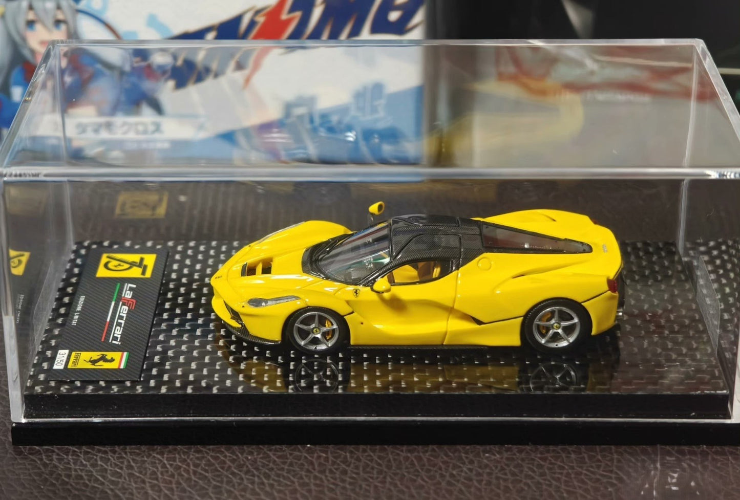 DMH 1/64 Ferrari LaFerrari Yellow Limited 50 Carbon Base Rare