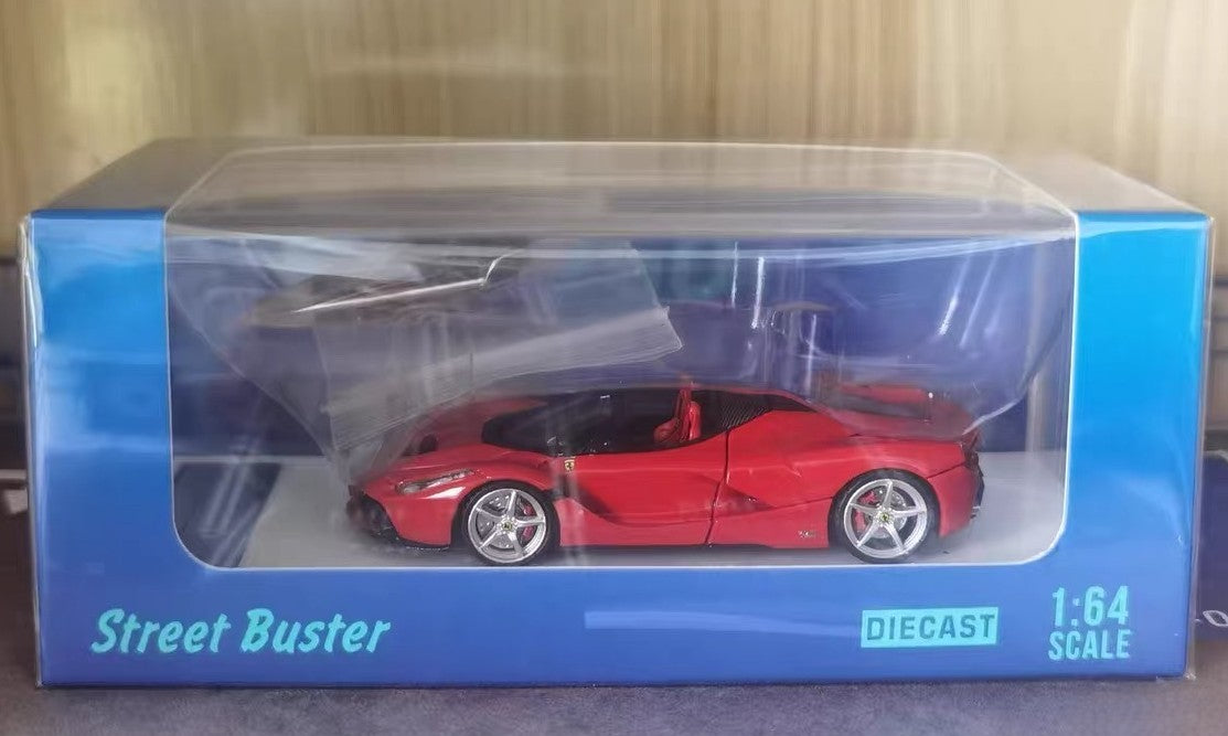 Street Buster 1/64 Ferrari LaFerrari Aperta Red Diecast Open Hood